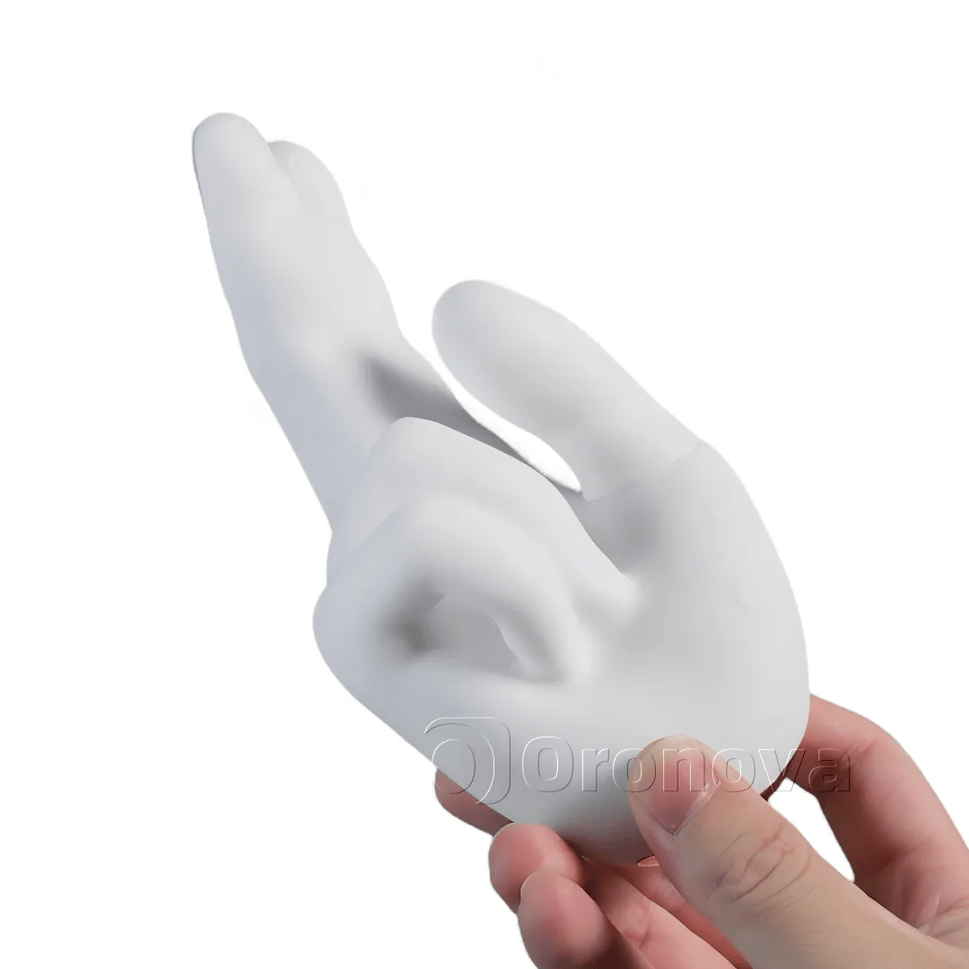 Handgeformter Wärmender Vibrator: 10 Vibrations- & 10 Klopfmodi für Dual-Finger-Stimulation
