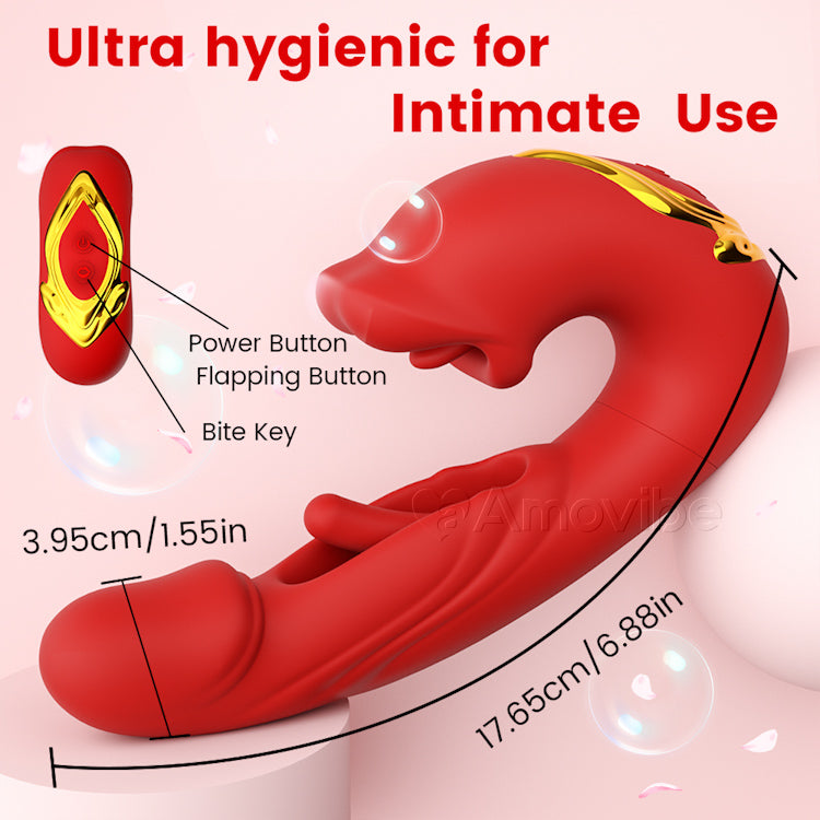 Flapping Clitoris Vibrator with Kissing Mouth & Vibration