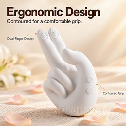 Handgeformter Wärmender Vibrator: 10 Vibrations- & 10 Klopfmodi für Dual-Finger-Stimulation