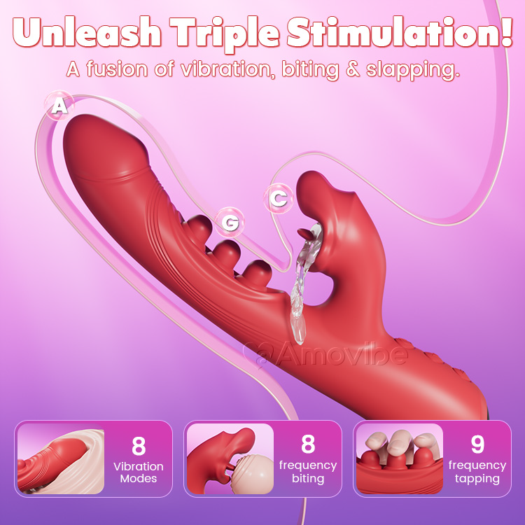 Kissing & Triple-Tap Vibrator – Clit & G-Spot Stimulation