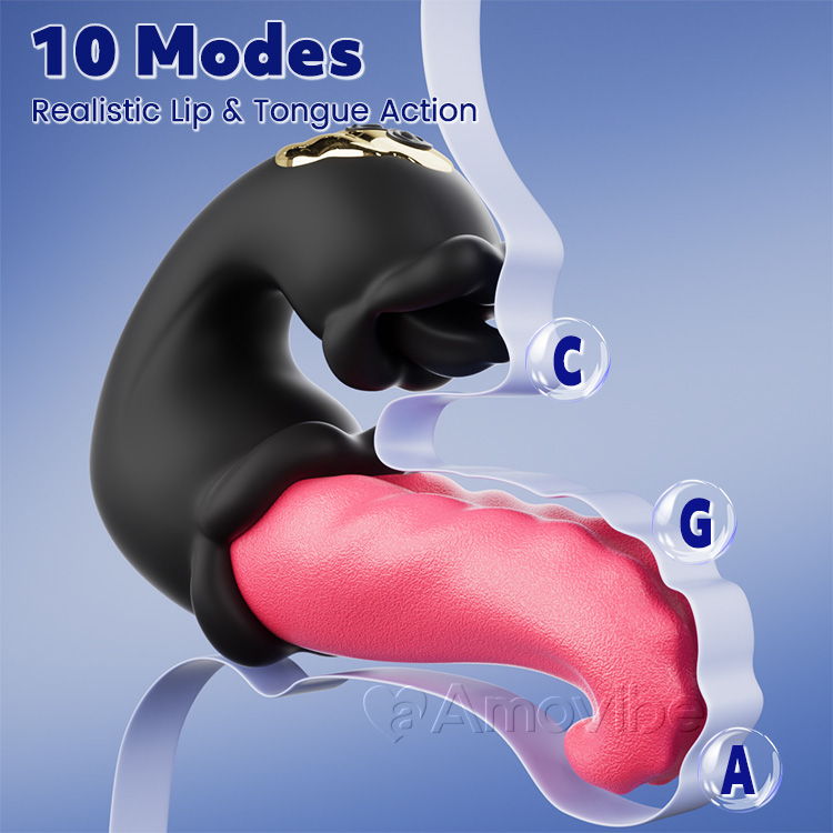 Thrusting & Licking G Spot Vibrator with Dual Rose Design