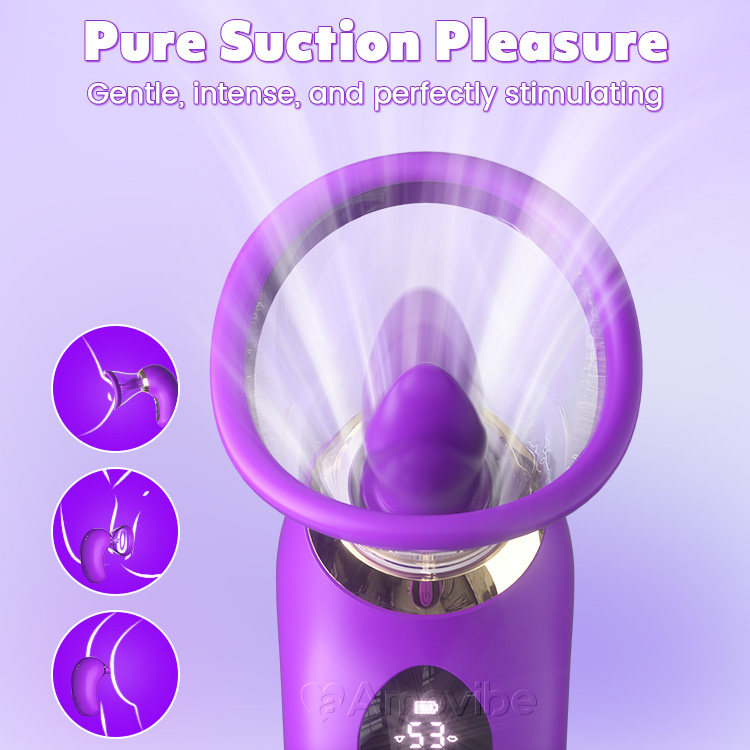 5-in-1  Vibrator with Sucking, Licking, and LCD Control