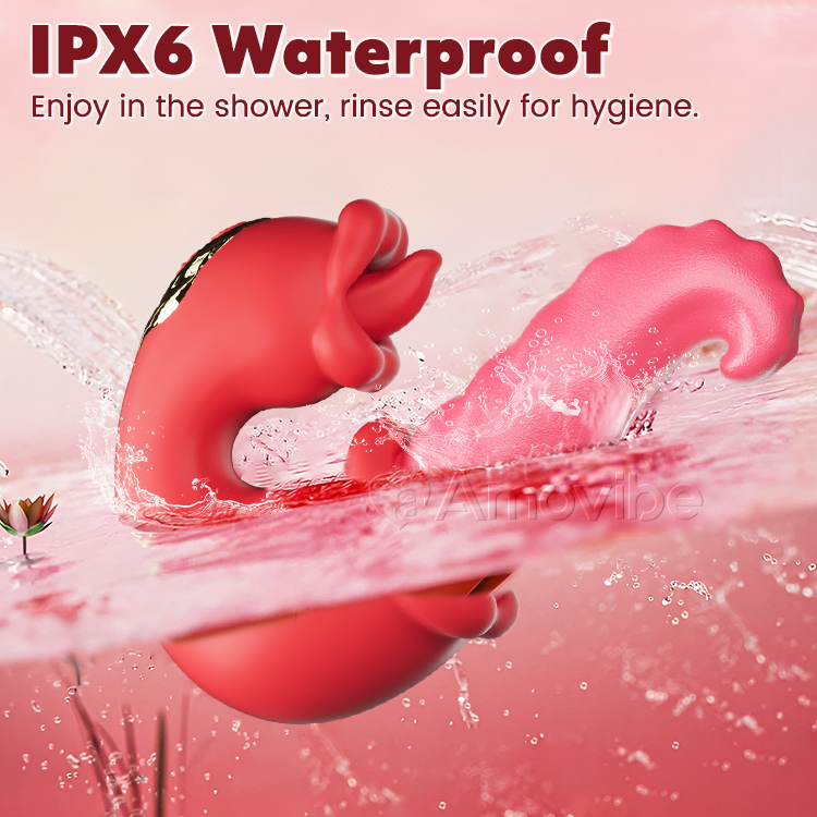 Dual Rose Thrusting G Spot Vibrator with Tongue Licking & Vibration