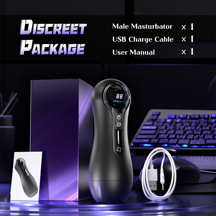 Auto Male Masturbator – 4 Suction, 9 Vibes, LED Display