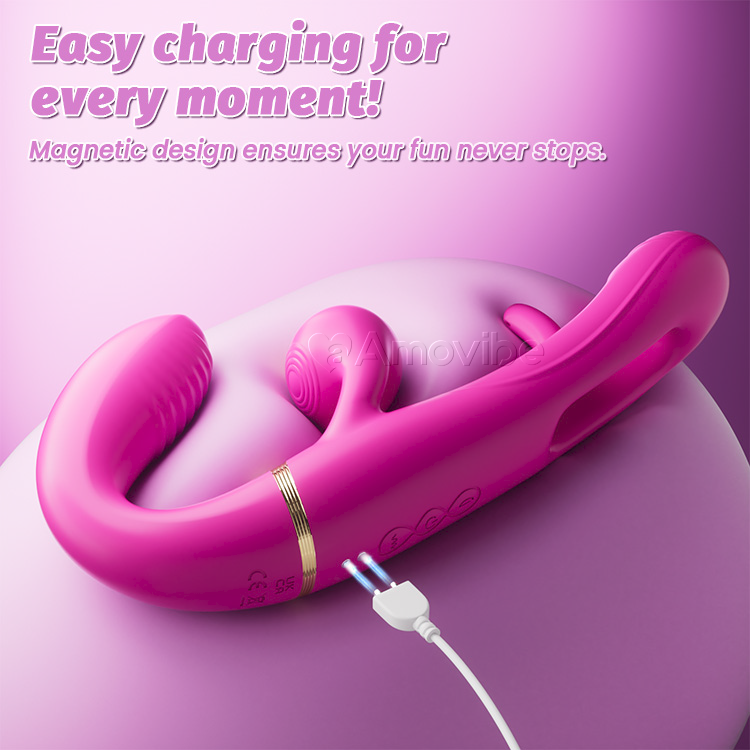 4-Motor Double-Ended Dildo with 10 Vibration & Slapping Modes