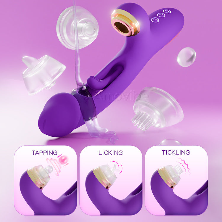 Innovative Flapping G spot Vibrator with Replaceable Silicone Sleeves for Tapping, Tickling & Licking Function