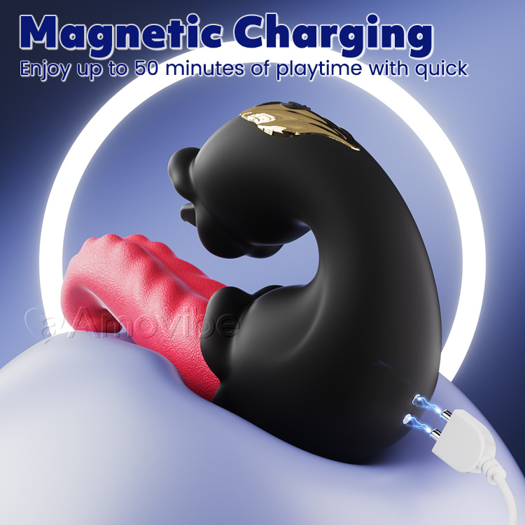 Thrusting & Licking G Spot Vibrator with Dual Rose Design