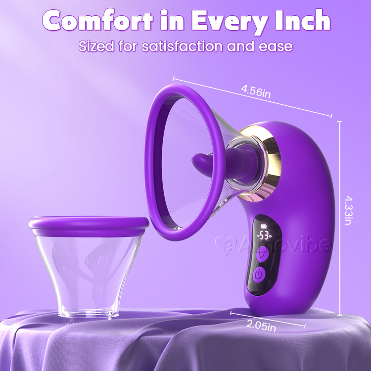 5-in-1  Vibrator with Sucking, Licking, and LCD Control