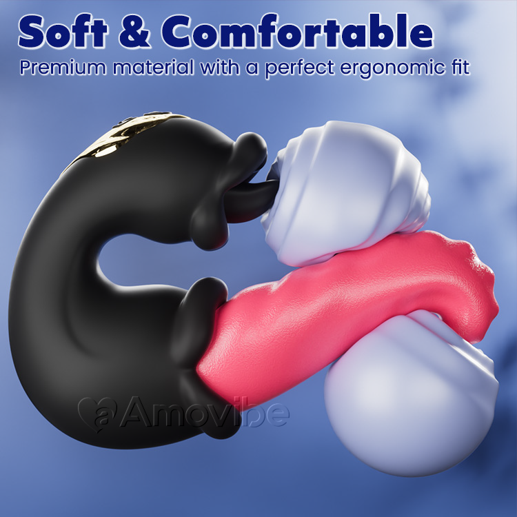 Thrusting & Licking G Spot Vibrator with Dual Rose Design