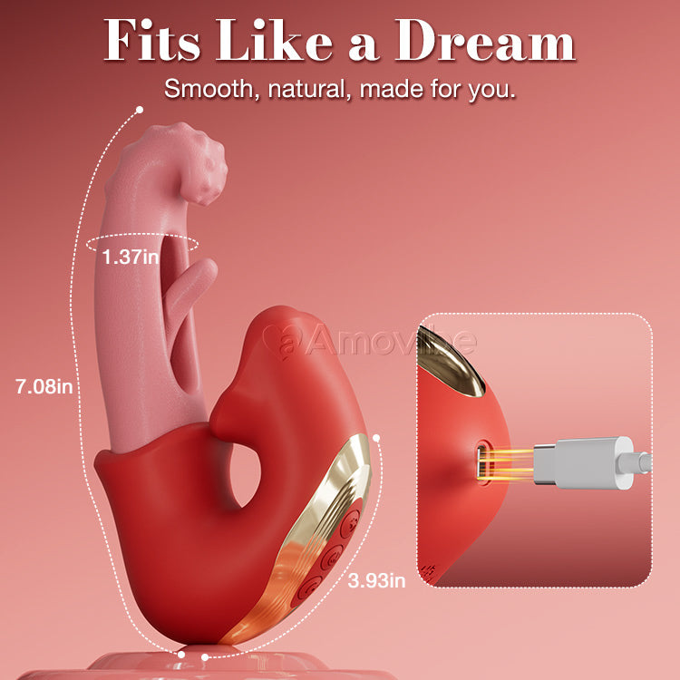 Clitoral Flapping Vibrator – Waterproof with Licking & Teasing Modes