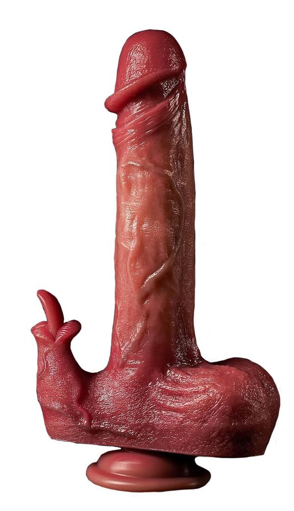 Lifelike Dual-Vibe Mouth Dildo - USB Rechargeable & Quiet Operation