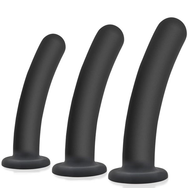 Prostate & G-Spot Silicone Anal Plug Set with Strong Suction Base
