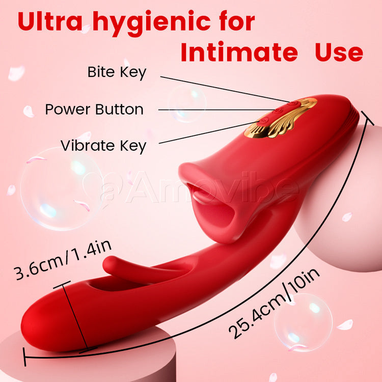 G Spot Flapping Vibrator with Kissing Function & Vibrating Tongue